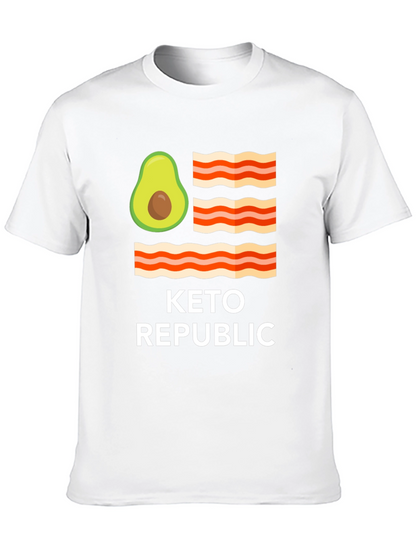 Keto Republic Graphic Tee - Avocado Bacon Flag T-Shirt