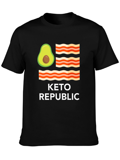 Keto Republic Graphic Tee - Avocado Bacon Flag T-Shirt
