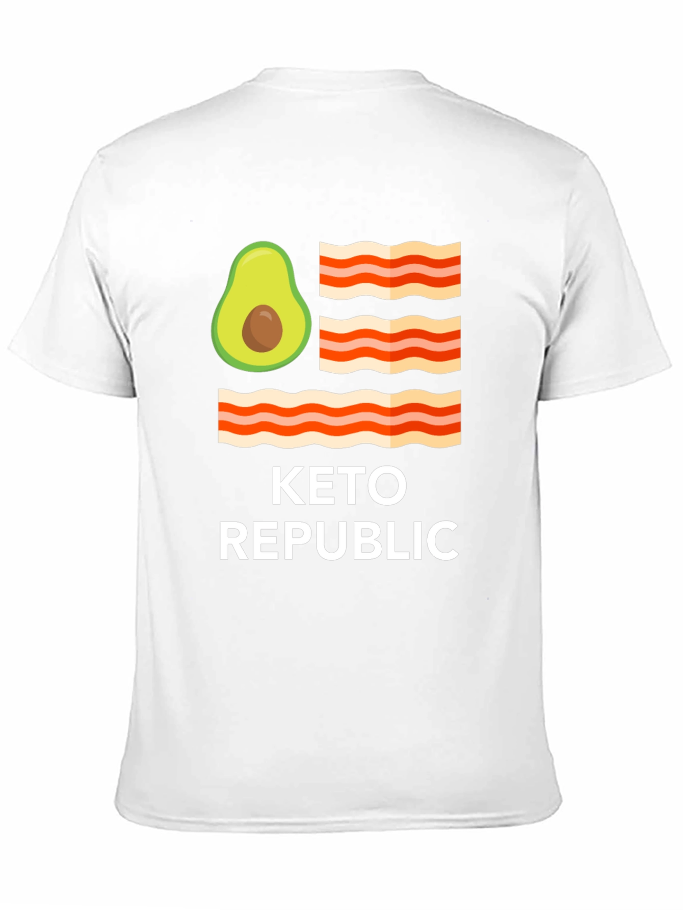 Keto Republic Graphic Tee - Avocado Bacon Flag T-Shirt