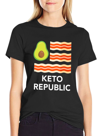 Keto Republic Graphic Tee - Avocado Bacon Flag T-Shirt