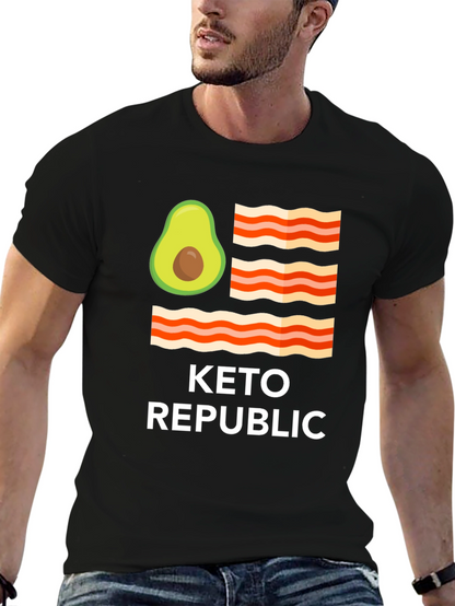 Keto Republic Graphic Tee - Avocado Bacon Flag T-Shirt