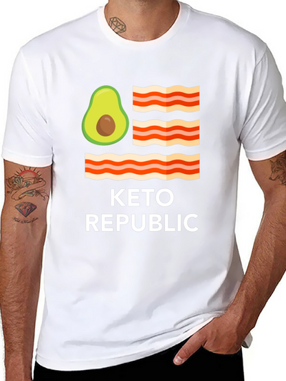Keto Republic Graphic Tee - Avocado Bacon Flag T-Shirt