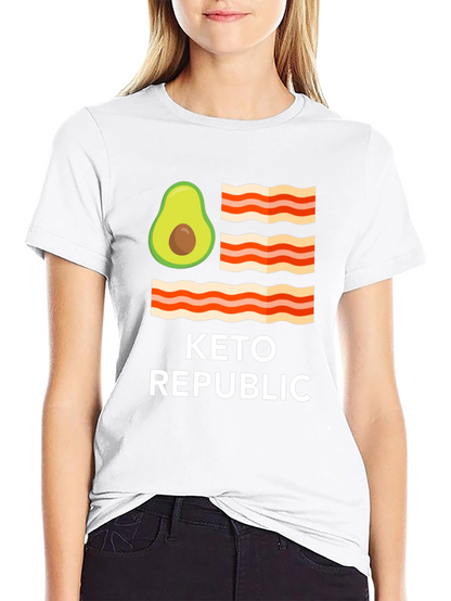 Keto Republic Graphic Tee - Avocado Bacon Flag T-Shirt