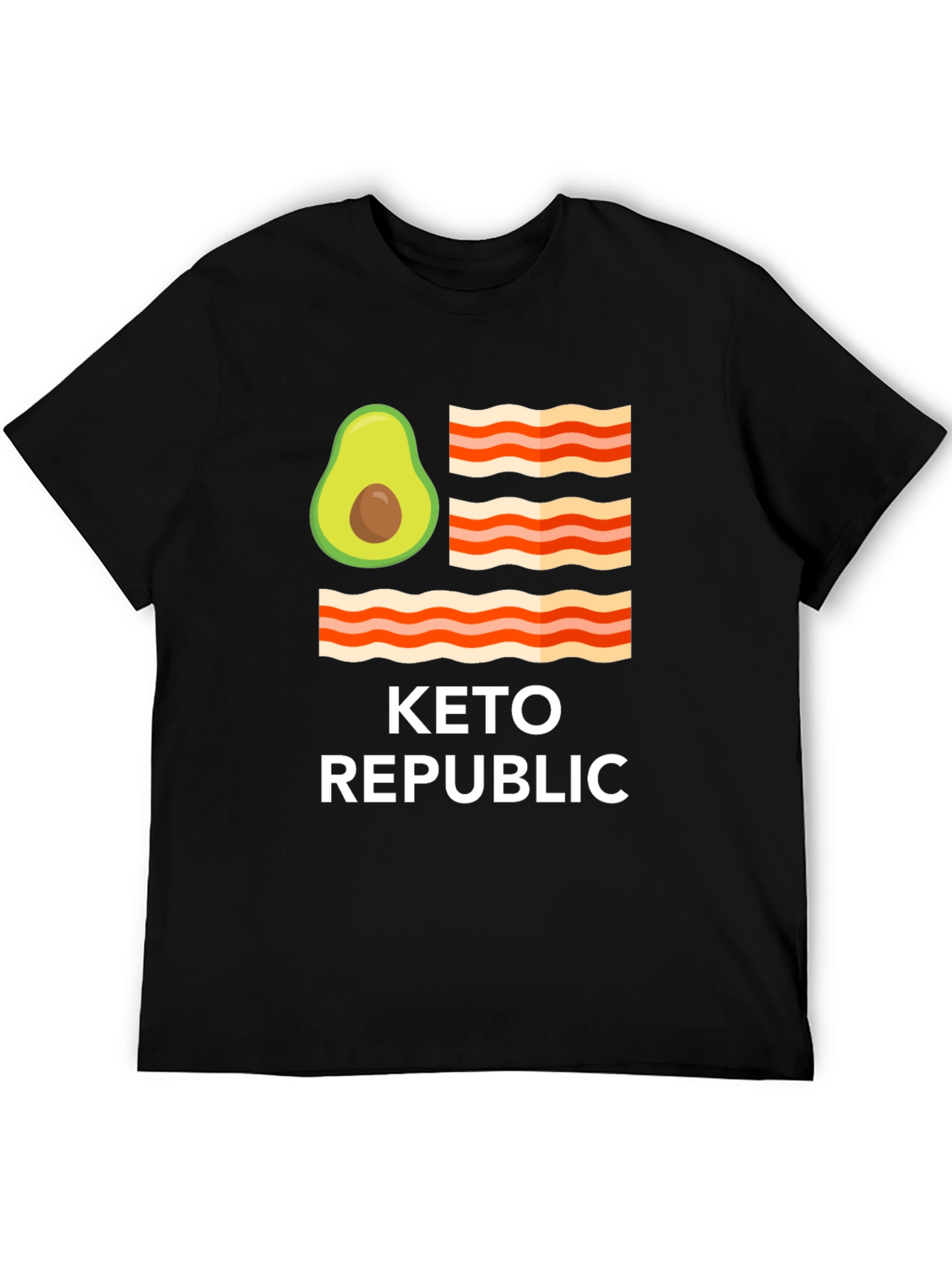 Keto Republic Graphic Tee - Avocado Bacon Flag T-Shirt