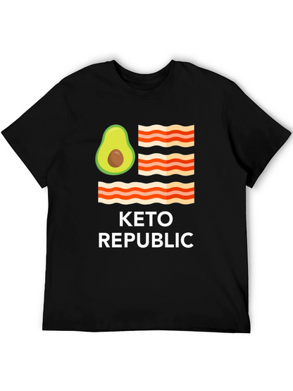 Keto Republic Graphic Tee - Avocado Bacon Flag T-Shirt