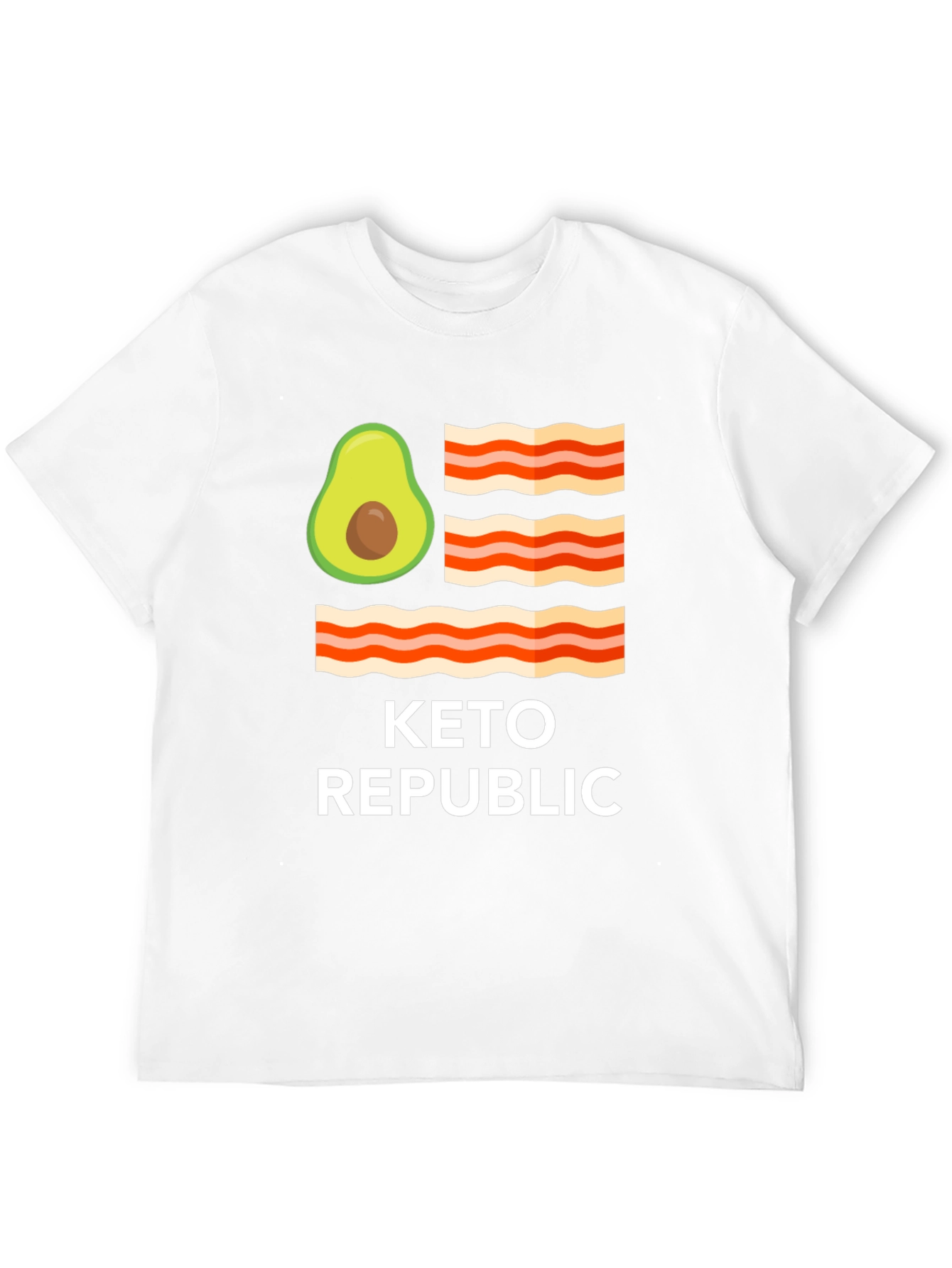 Keto Republic Graphic Tee - Avocado Bacon Flag T-Shirt