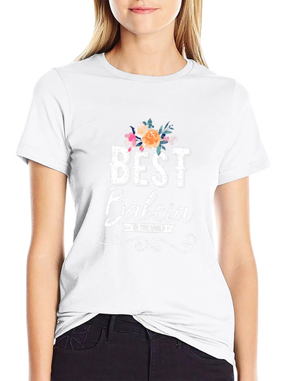 Best Babcia T-Shirt - Floral Design