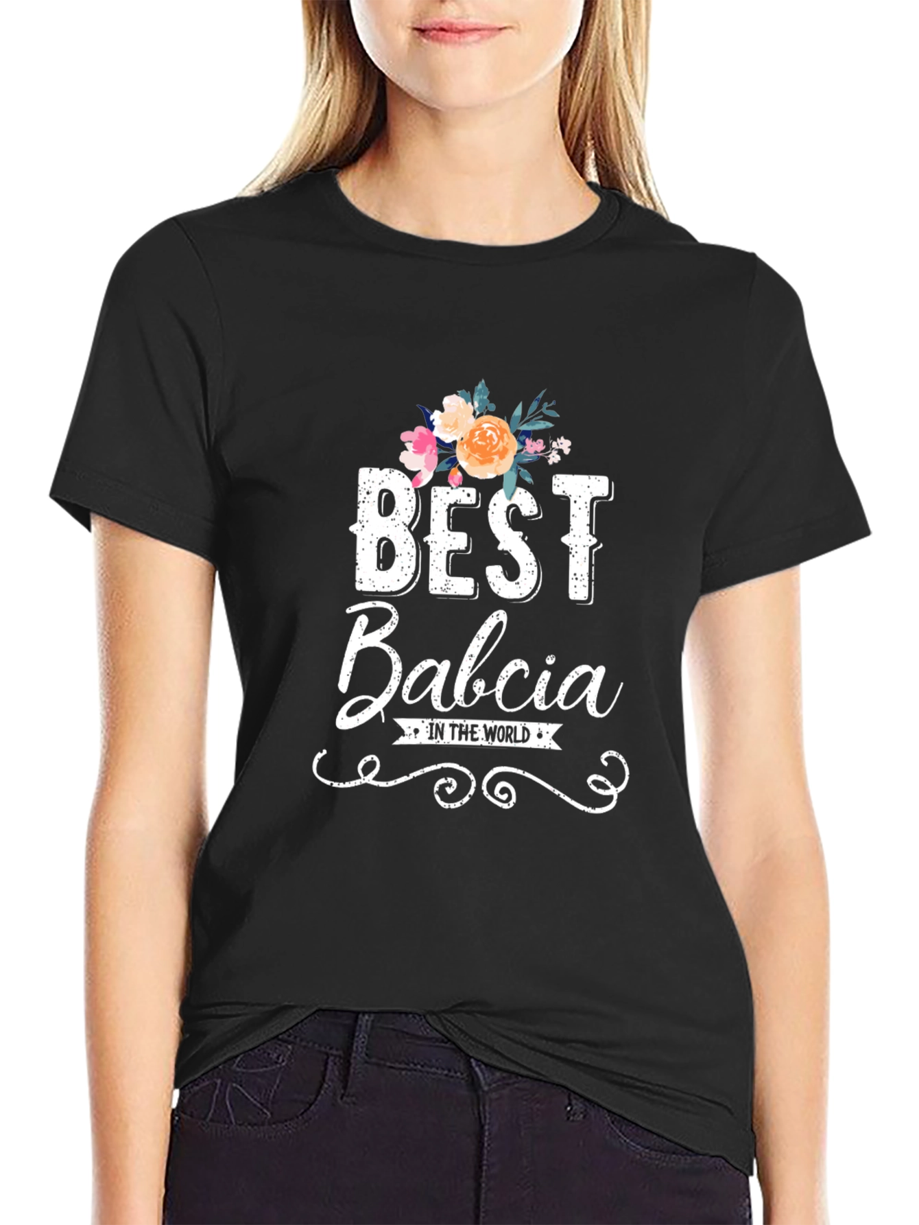 Best Babcia T-Shirt - Floral Design