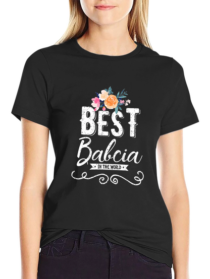 Best Babcia T-Shirt - Floral Design