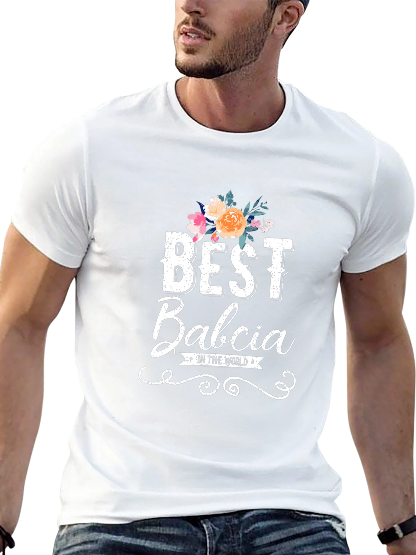 Best Babcia T-Shirt - Floral Design