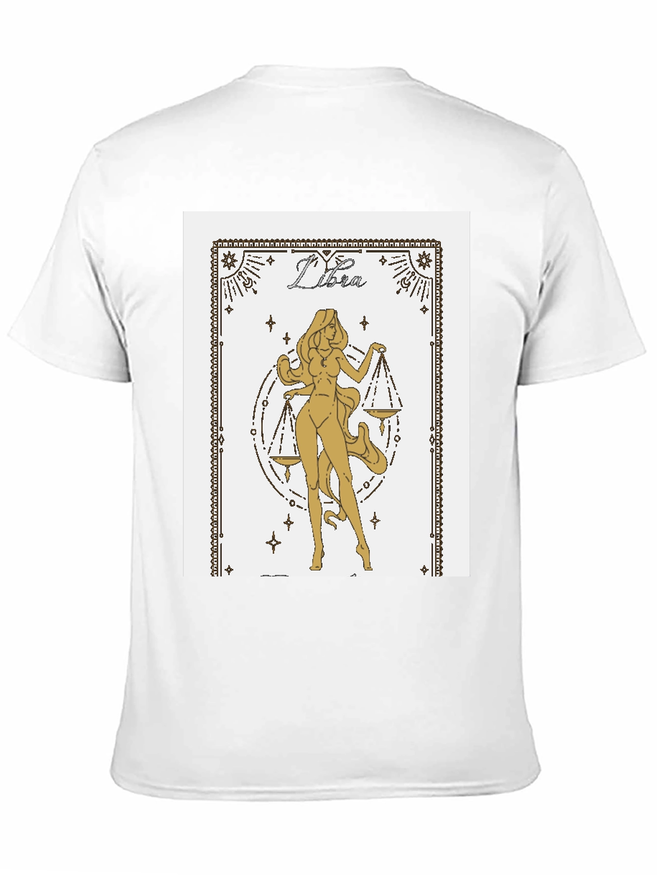 Libra Zodiac Graphic Tee - Black Cotton Blend Shirt