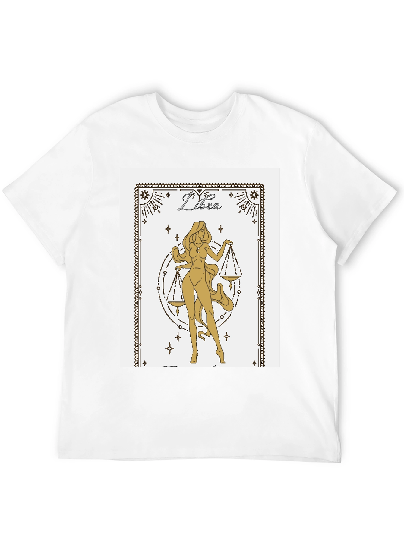 Libra Zodiac Graphic Tee - Black Cotton Blend Shirt