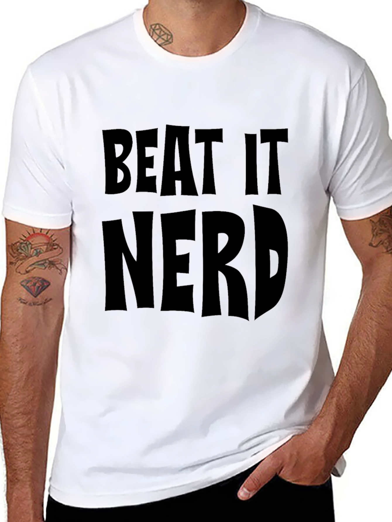 Beat It Nerd Black T-Shirt