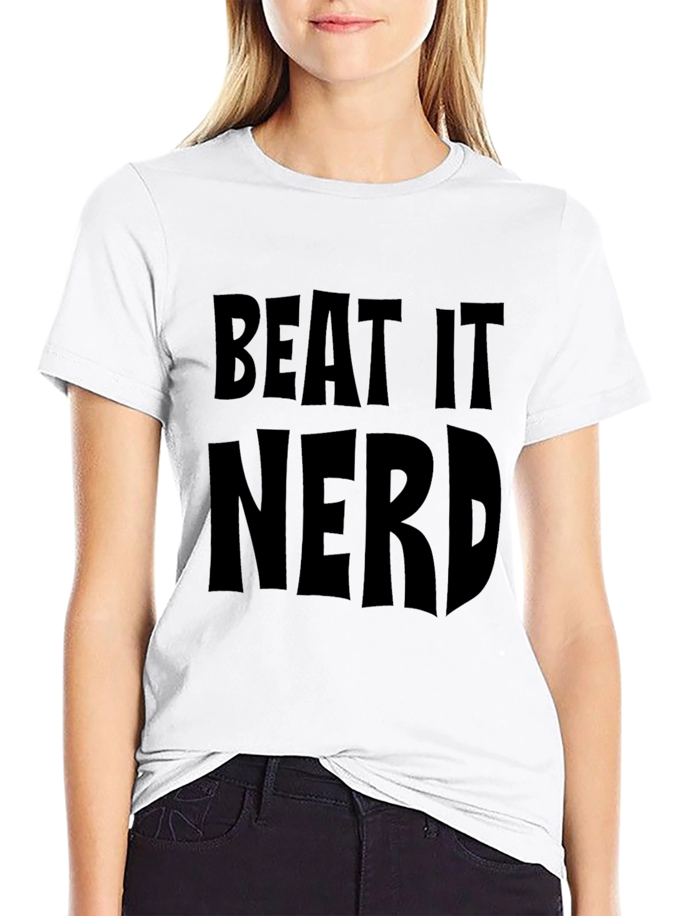 Beat It Nerd Black T-Shirt