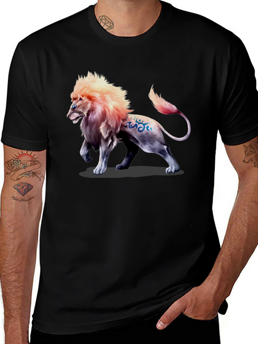 Lion Graphic Print T-Shirt - Bold Style