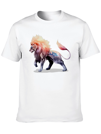 Lion Graphic Print T-Shirt - Bold Style