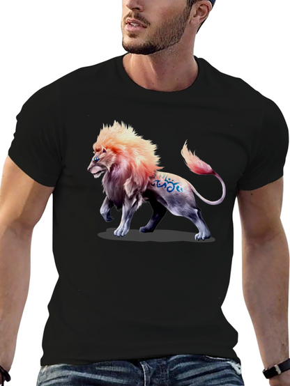 Lion Graphic Print T-Shirt - Bold Style