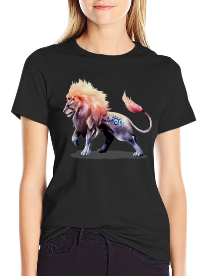 Lion Graphic Print T-Shirt - Bold Style