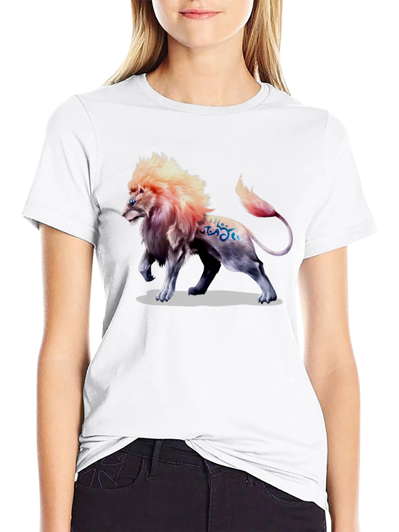 Lion Graphic Print T-Shirt - Bold Style
