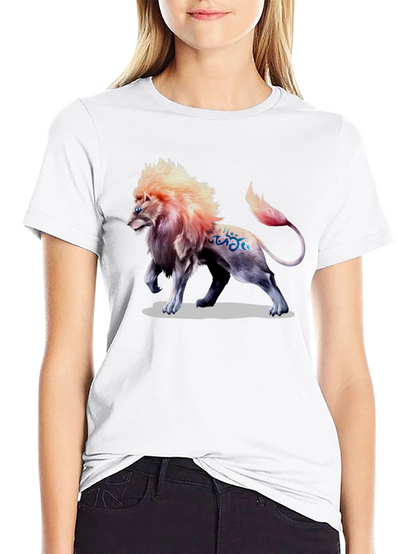 Lion Graphic Print T-Shirt - Bold Style