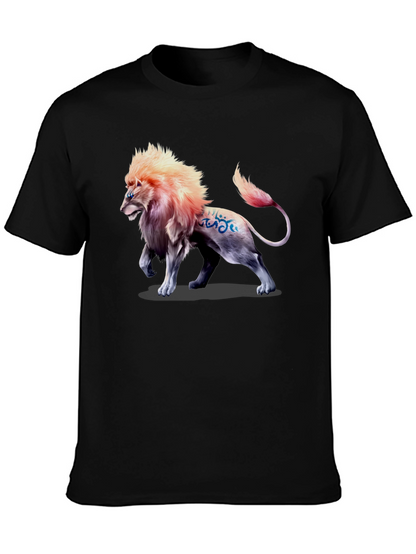 Lion Graphic Print T-Shirt - Bold Style
