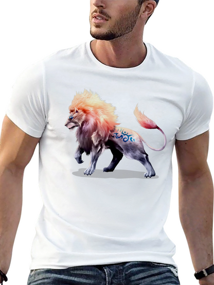 Lion Graphic Print T-Shirt - Bold Style