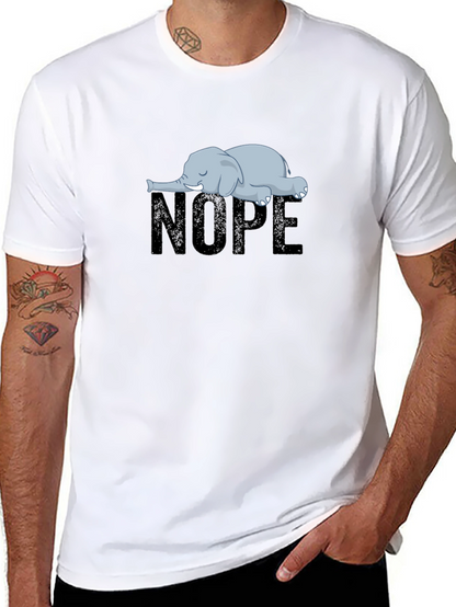 Nope Elephant Graphic T-Shirt - Unisex Relaxed Fit