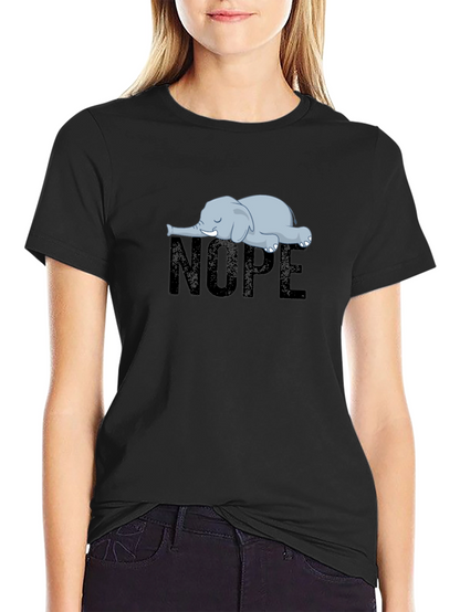 Nope Elephant Graphic T-Shirt - Unisex Relaxed Fit