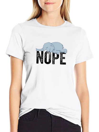 Nope Elephant Graphic T-Shirt - Unisex Relaxed Fit
