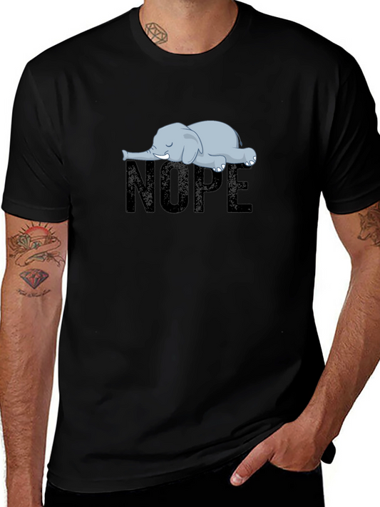 Nope Elephant Graphic T-Shirt - Unisex Relaxed Fit