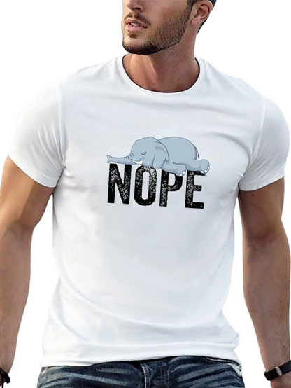 Nope Elephant Graphic T-Shirt - Unisex Relaxed Fit