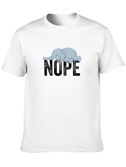 Nope Elephant Graphic T-Shirt - Unisex Relaxed Fit