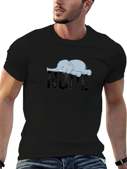 Nope Elephant Graphic T-Shirt - Unisex Relaxed Fit