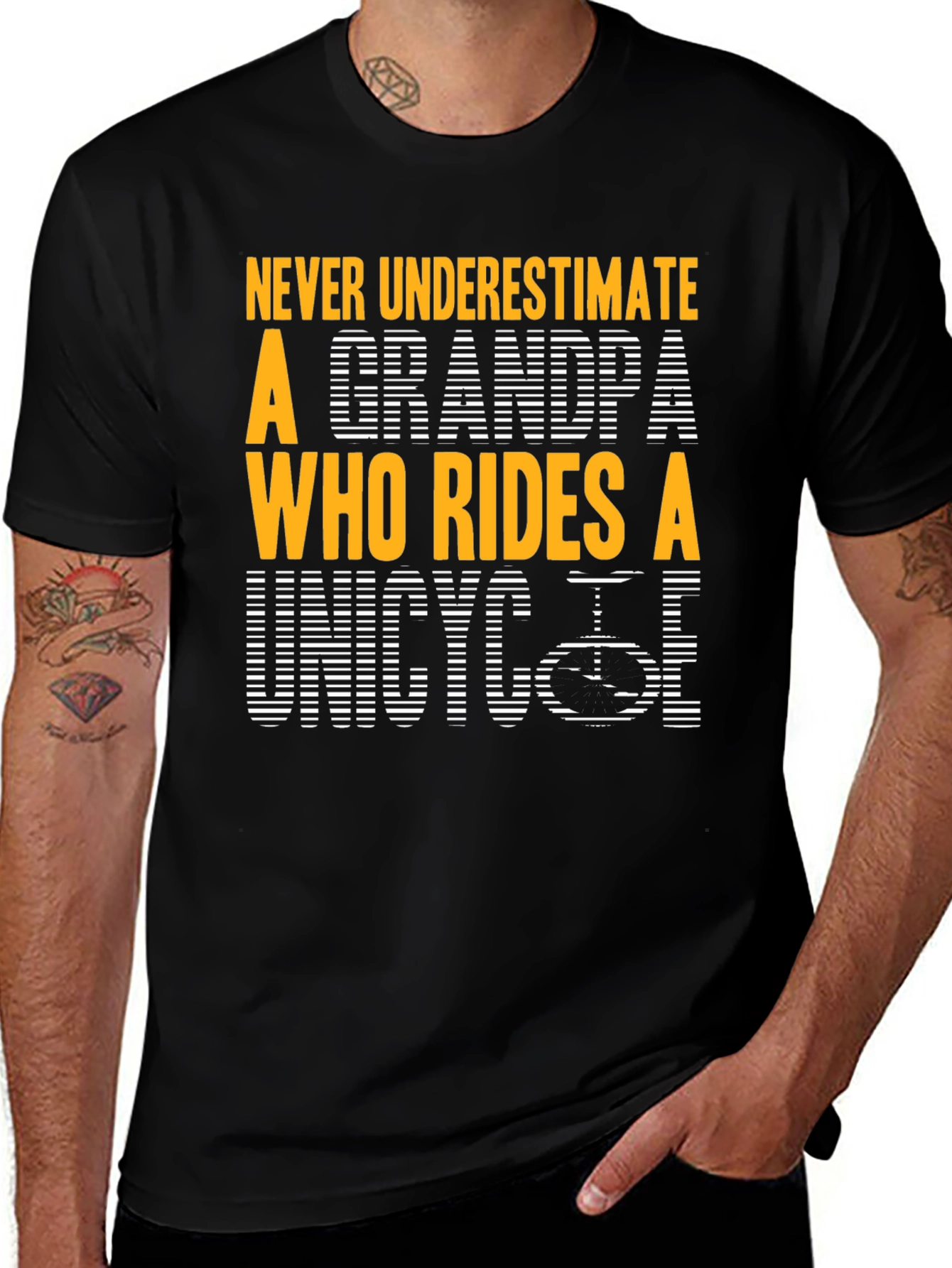 Unicycle Grandpa Graphic T-Shirt