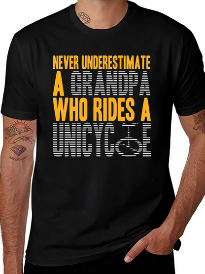 Unicycle Grandpa Graphic T-Shirt