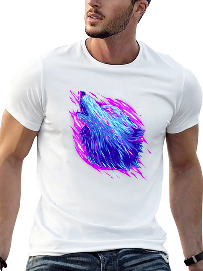 Neon Wolf Graphic Black T-Shirt