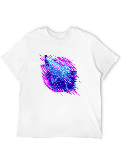 Neon Wolf Graphic Black T-Shirt