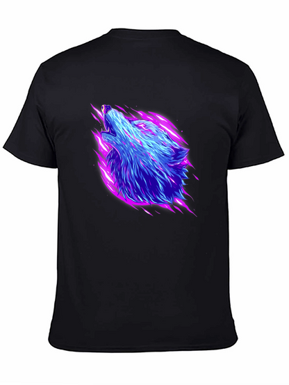 Neon Wolf Graphic Black T-Shirt