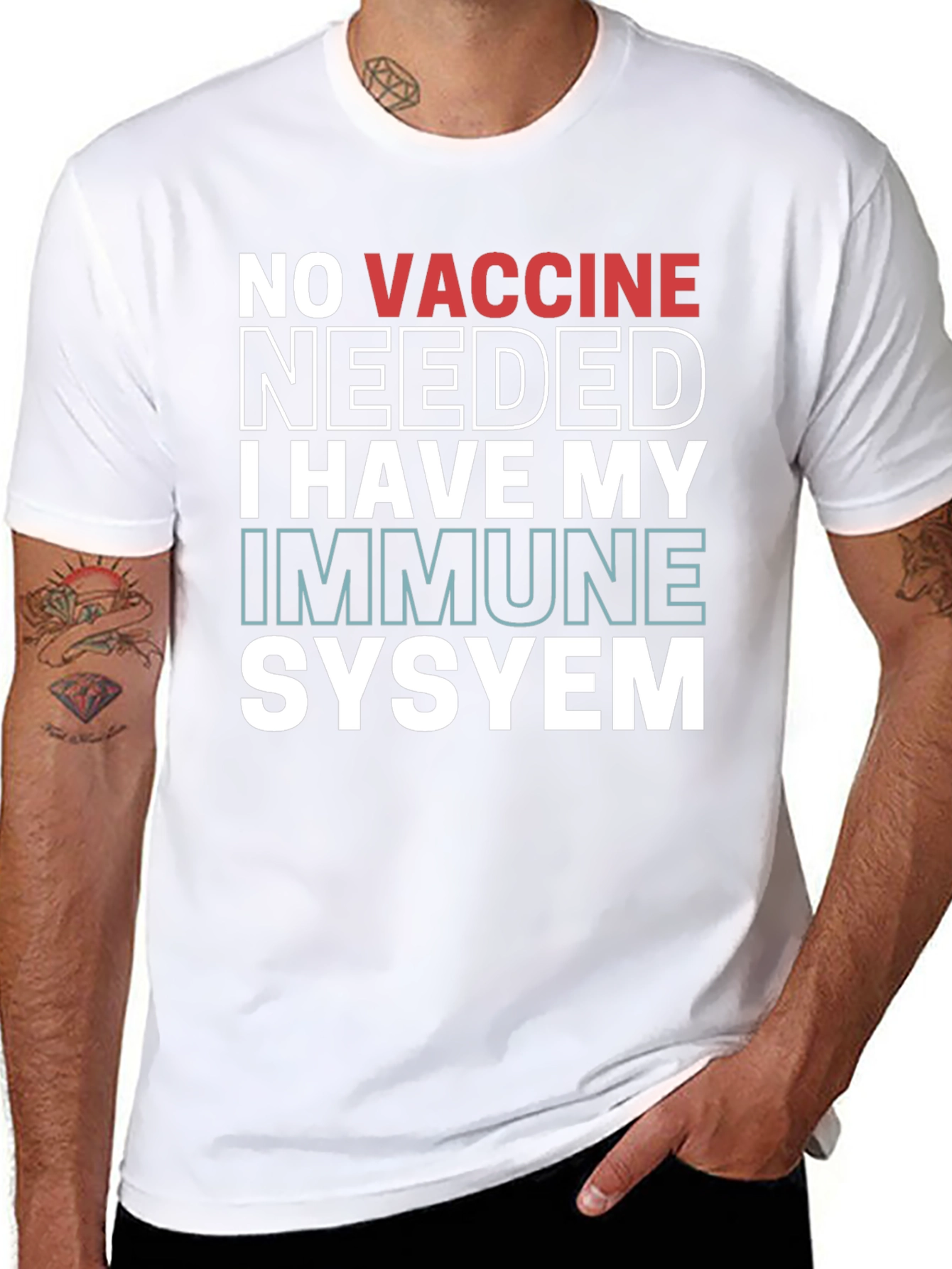 No Vaccine Needed Immune System T-Shirt