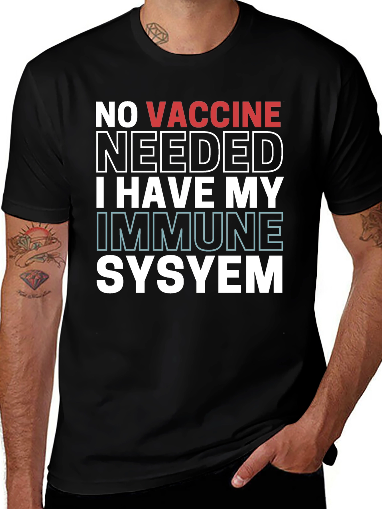 No Vaccine Needed Immune System T-Shirt