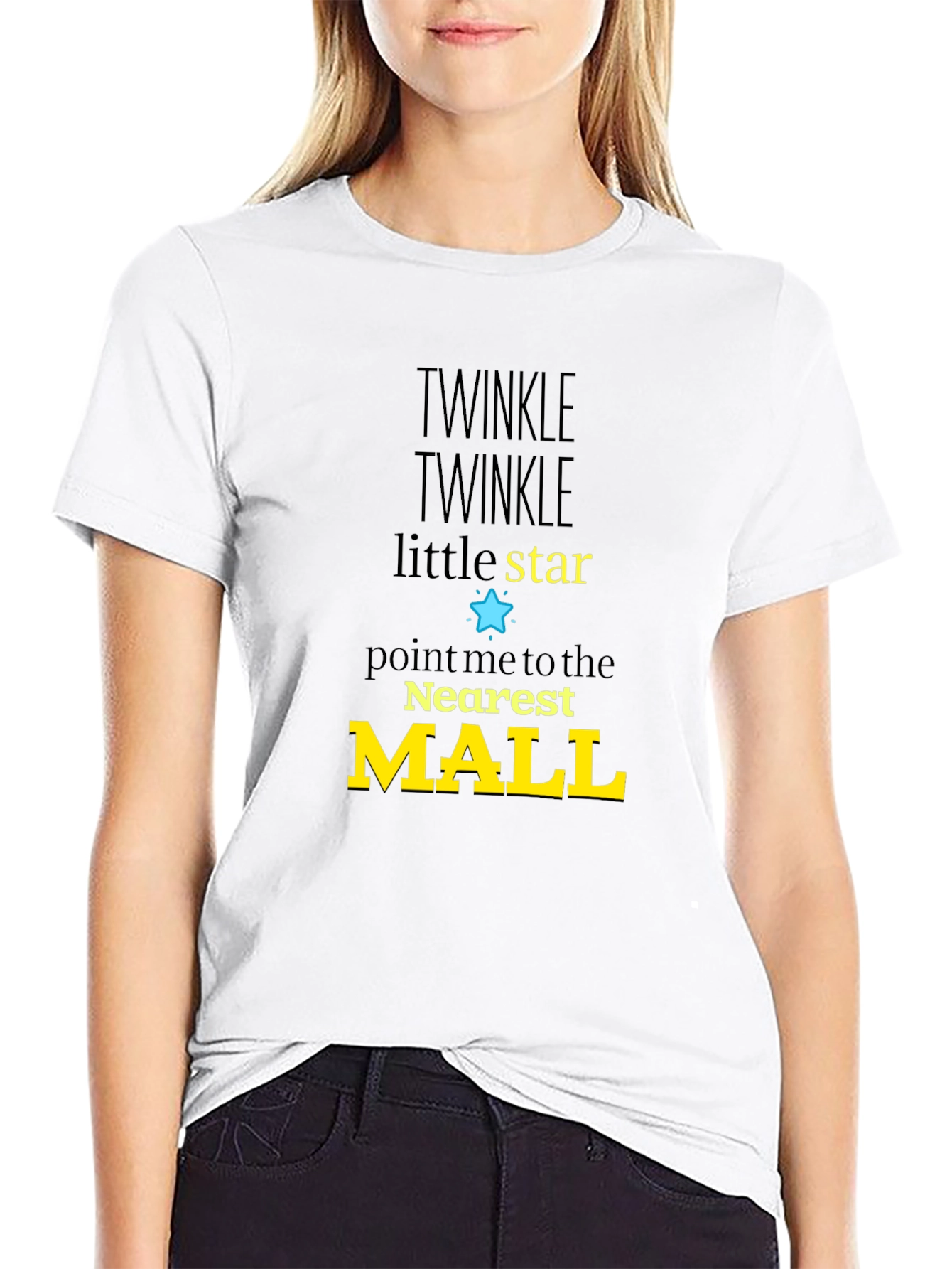 Twinkle Star Mall Graphic Tee - Black