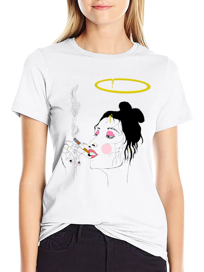 Smoking Angel Graphic Tee