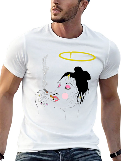 Smoking Angel Graphic Tee
