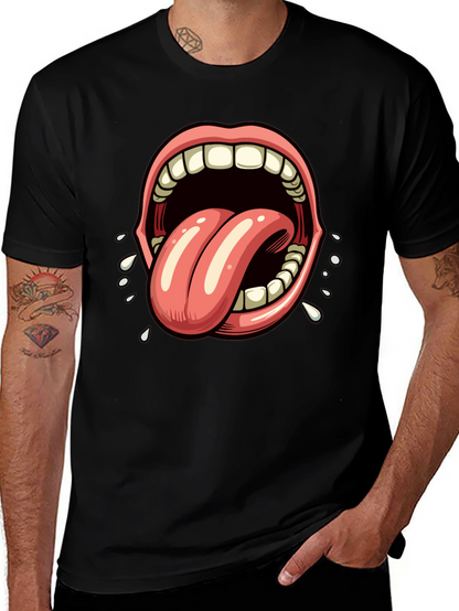 Open Mouth Tongue Out Graphic Tee