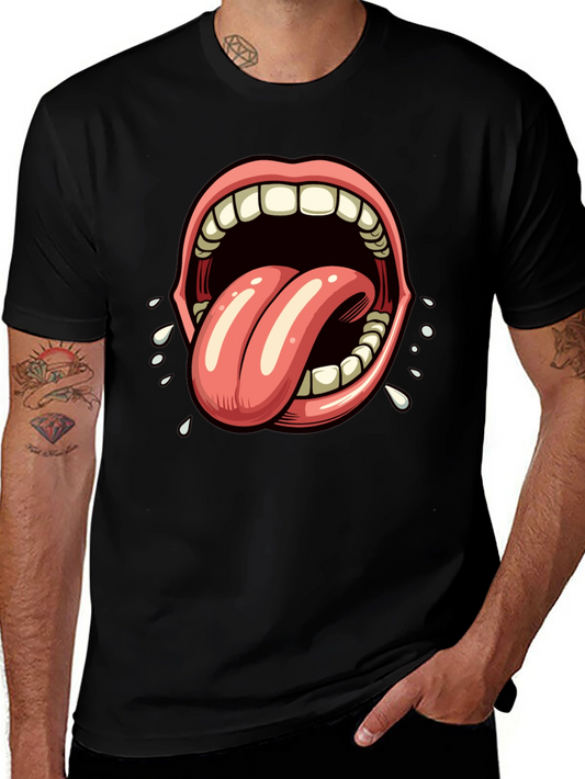 Open Mouth Tongue Out Graphic Tee