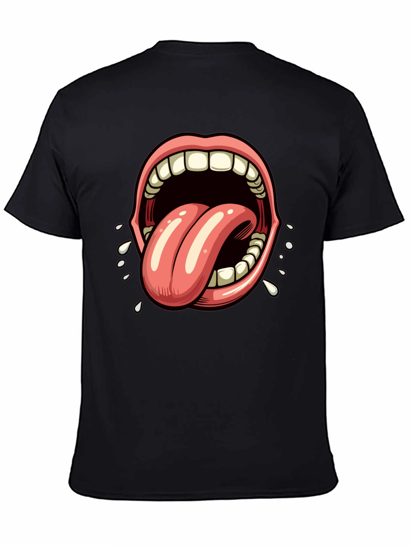 Open Mouth Tongue Out Graphic Tee
