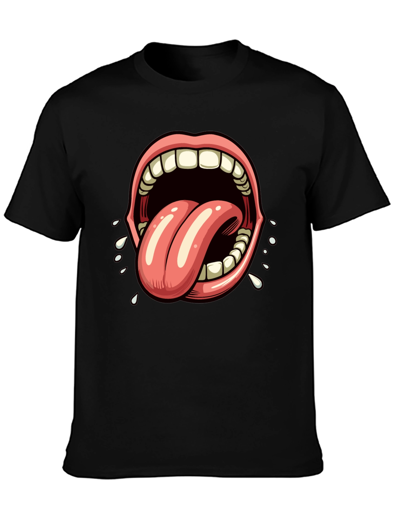 Open Mouth Tongue Out Graphic Tee