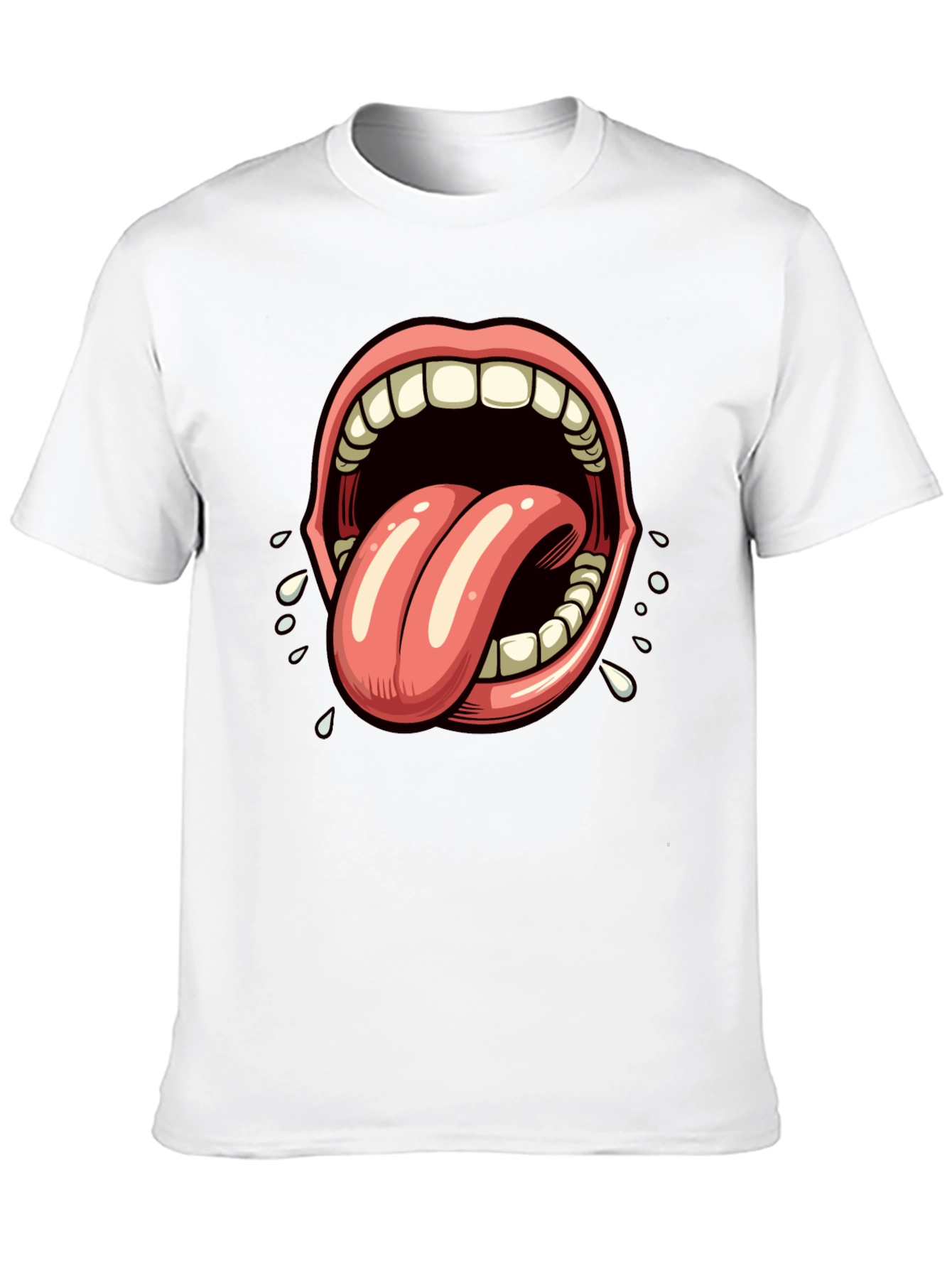 Open Mouth Tongue Out Graphic Tee