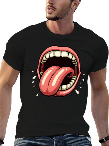 Open Mouth Tongue Out Graphic Tee