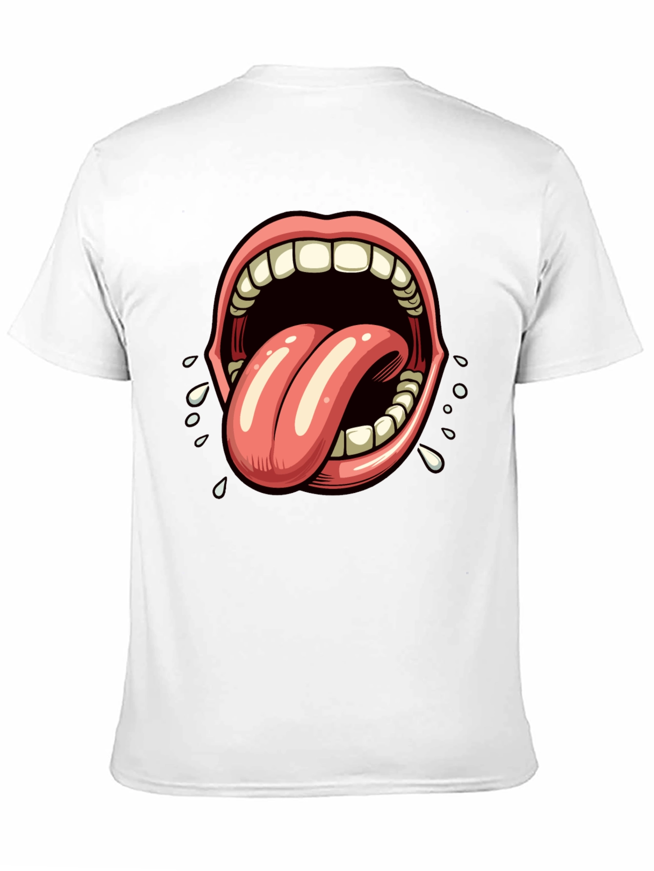 Open Mouth Tongue Out Graphic Tee